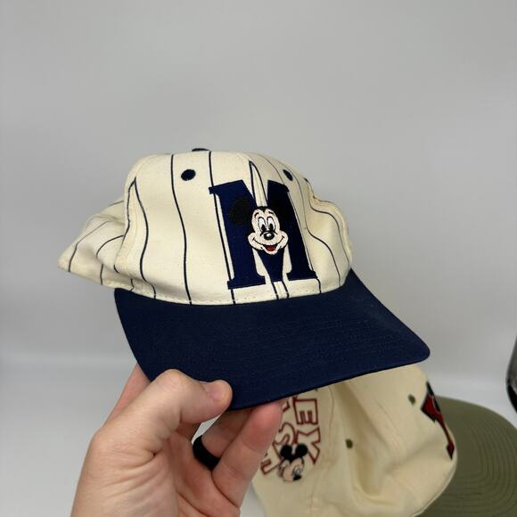 Vintage 90s Mickey Mouse Disney Snapback Embroidered Baseball Cap Lot of 2 - Picture 10 of 15